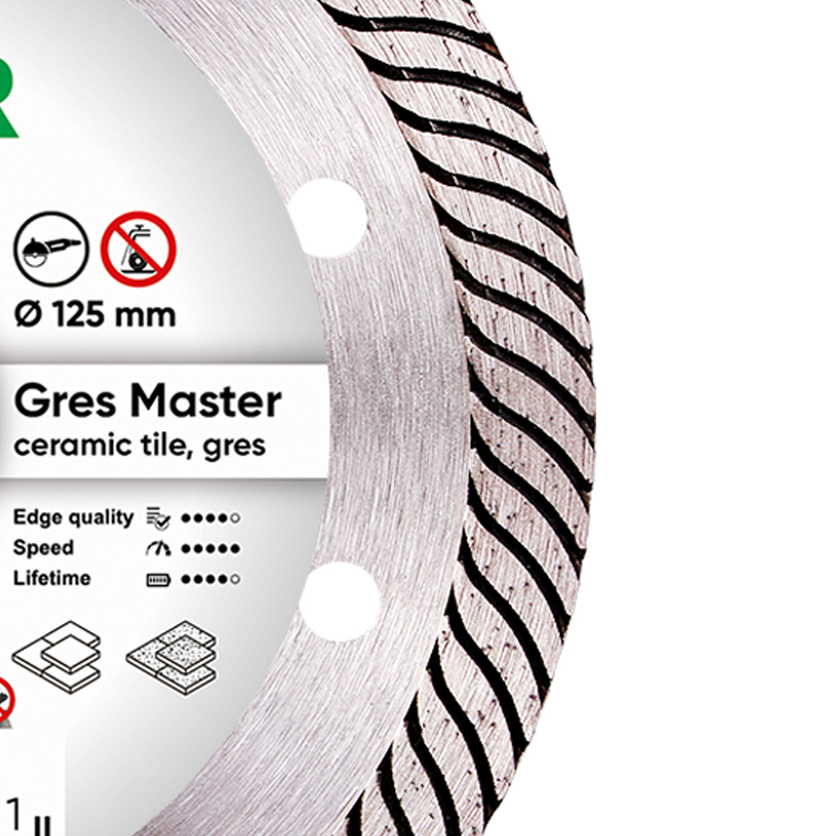 Disc diamantat DISTAR pentru placi ceramici Gres Master d125