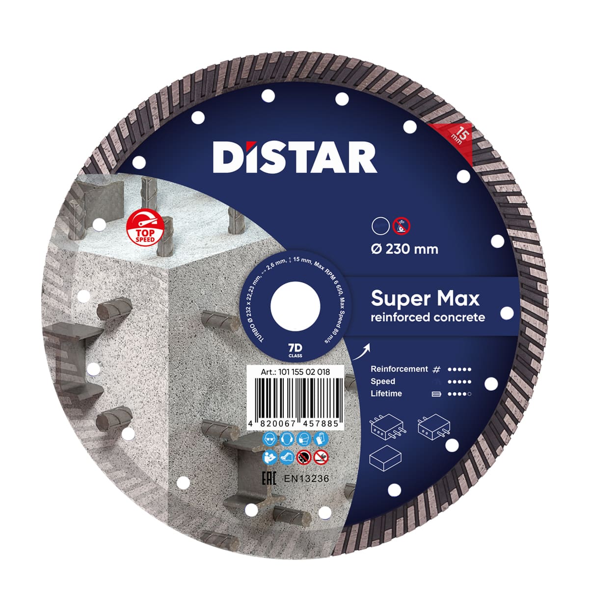 Disc diamantat DISTAR pentru beton Super Max d230