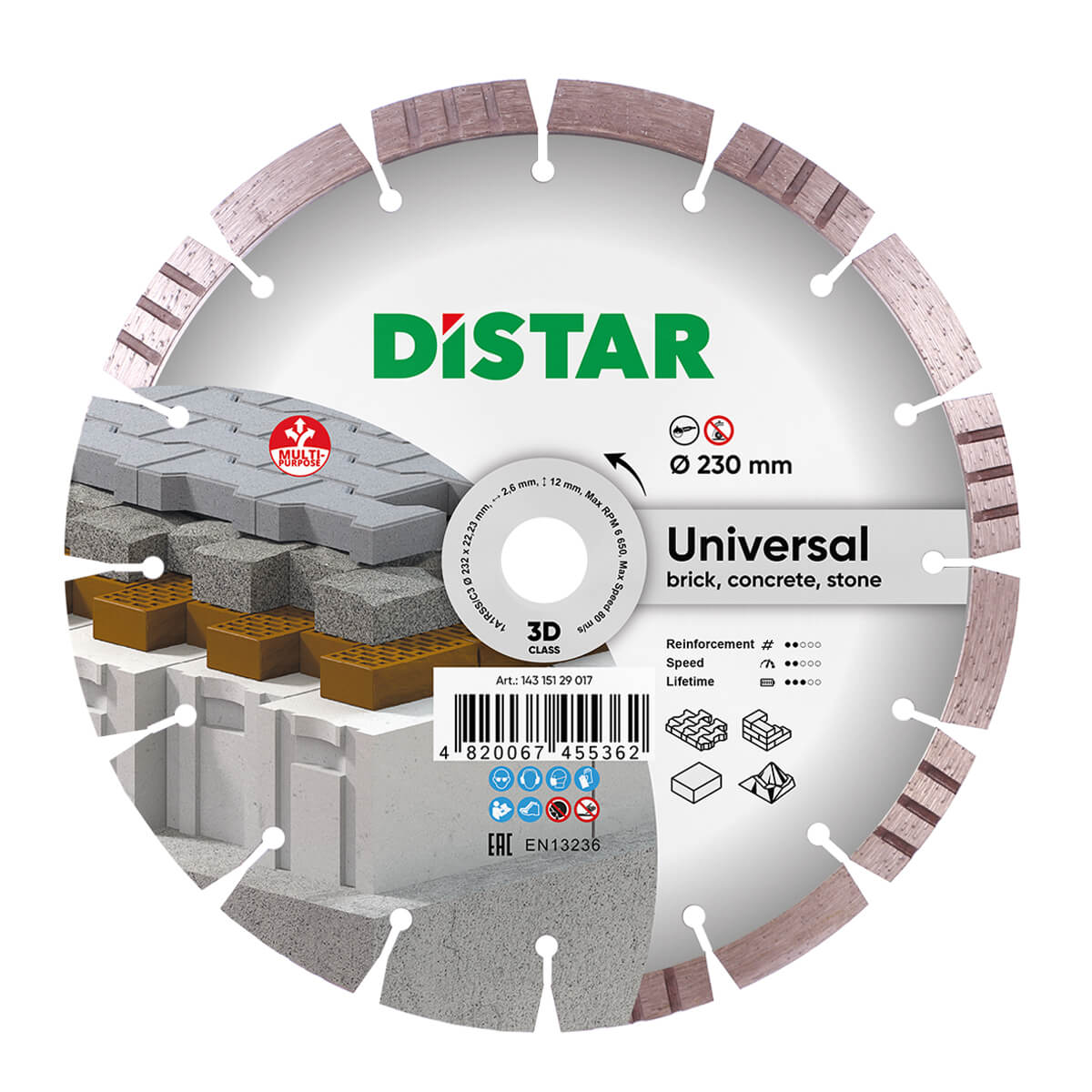 Disc diamantat DISTAR pentru beton Bestseller Universal d230