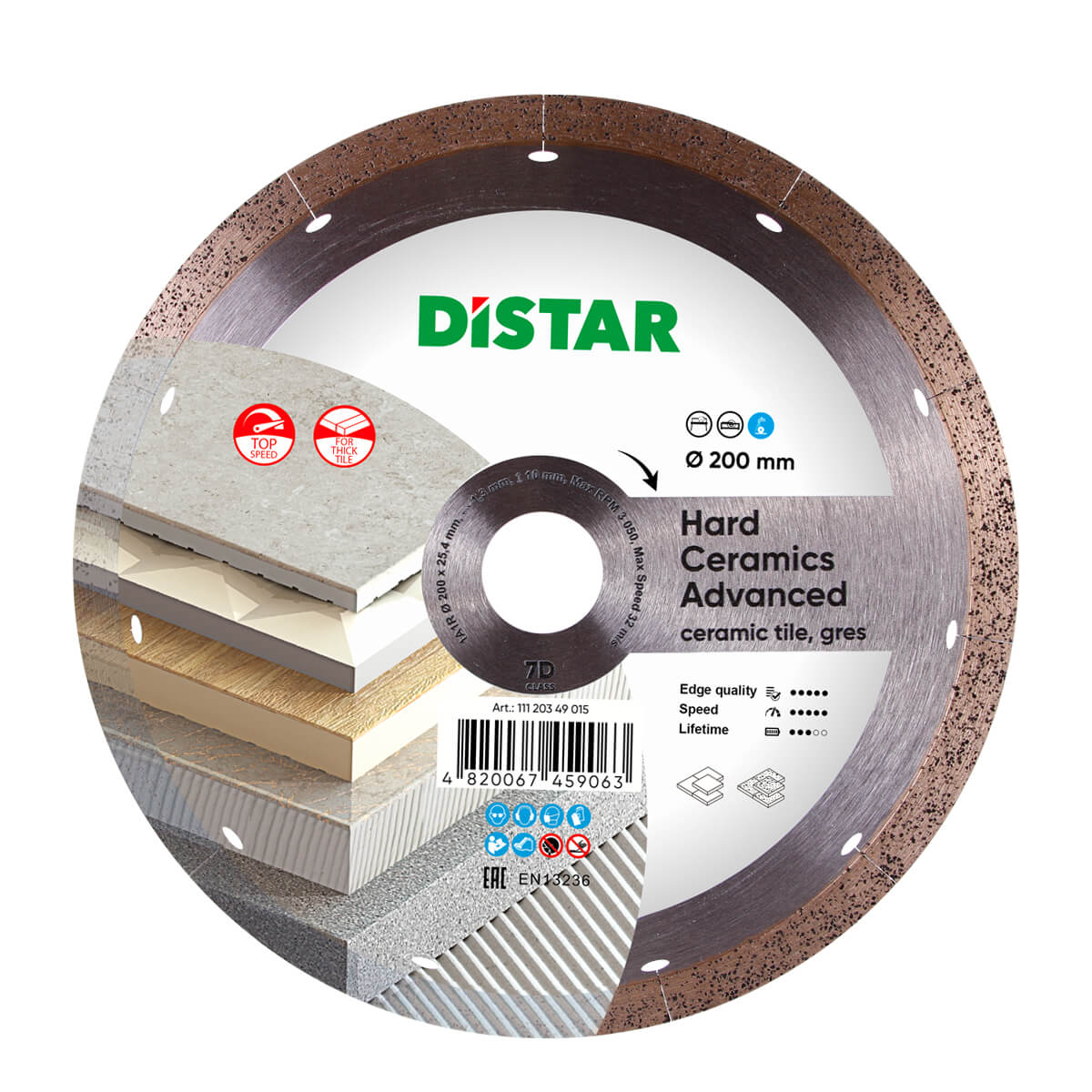 Disc diamantat DISTAR pentru placi ceramici Hard Ceramics Advanced d200