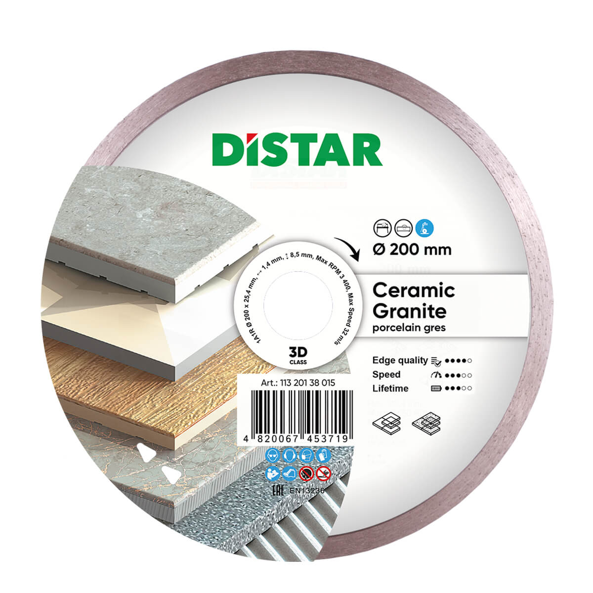 Disc diamantat DISTAR pentru placi ceramici Ceramic granite d200