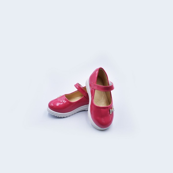 Туфли для девочек 21-26, Розовый, Латекс, Резиновая Подошва, Липучка