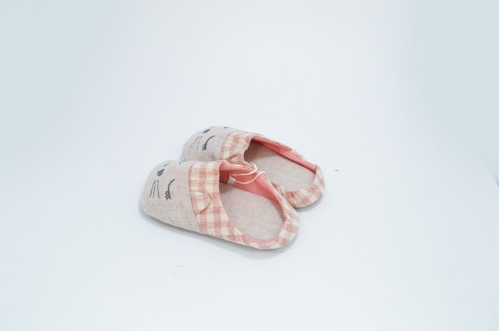 Домашние детские тапочки 21-26, Текстильный, Серый