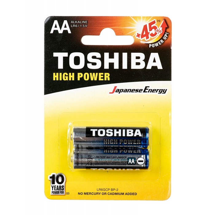 Набор 2 батареи, TOSHIBA, Щелочная,..