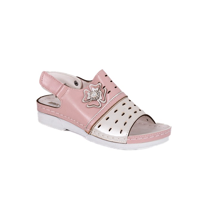 Сандалии для девочек, RIMA&JOUDI, 31-36, Экокожа, Полиуретан, Белый/Розовый