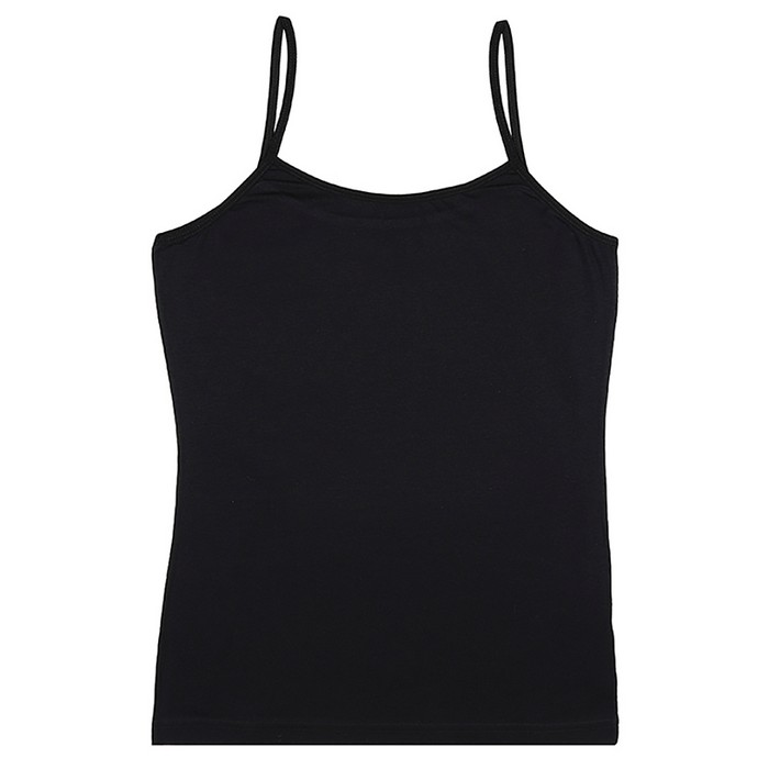 Майка женская на бретельках, DONELLA, 95% Хлопок/5% Эластан, Черный, Для Женщин