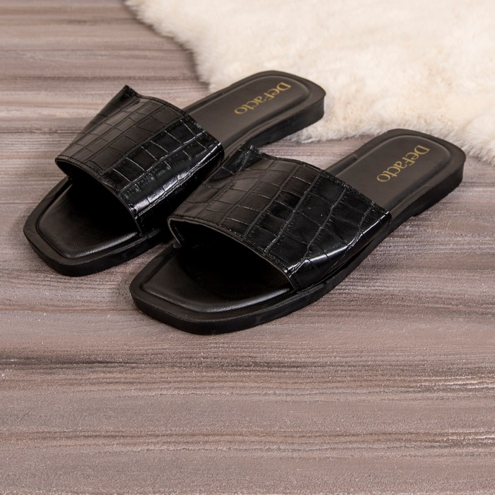 Женские тапочки, GOLD STAR, Для Женщин, 36-40, Черный, Эко Кожа