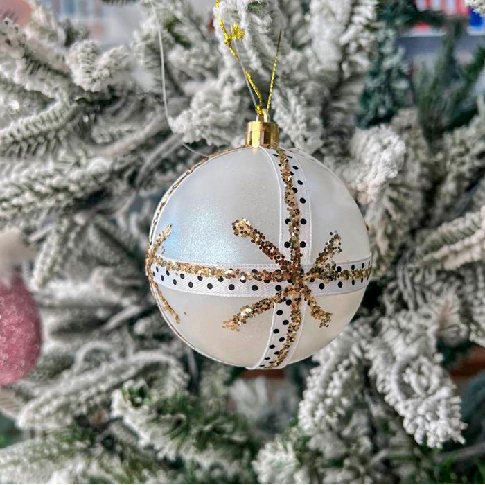 Cumpara  Casă și grădină - Новогодний шар, GLOBAL CHRISTMAS, 8см, Белый,..
