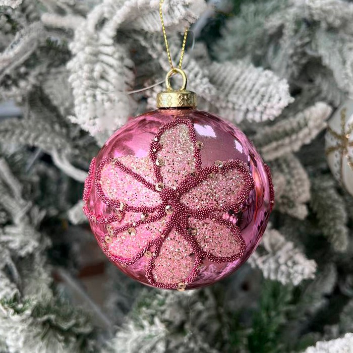 Cumpara  Casă și grădină - Новогодний шар, GLOBAL CHRISTMAS, 8см, Розовы..