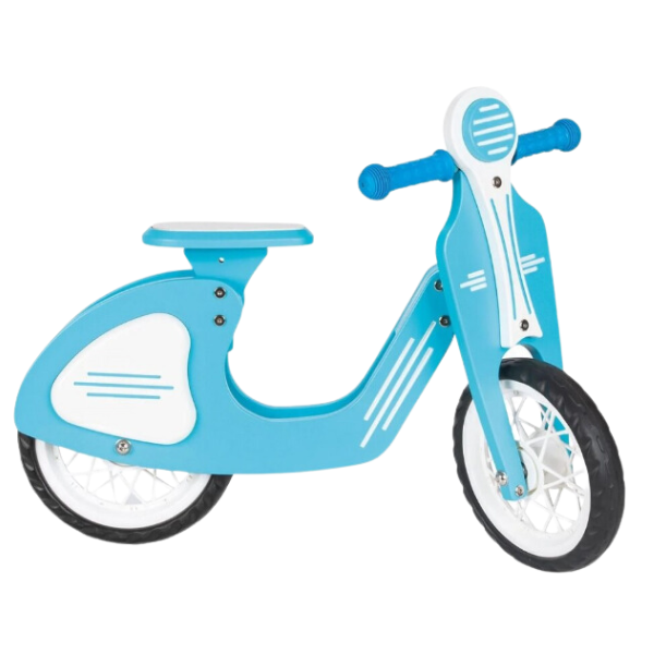 Retro-bicicletă fără pedale, cu roți EVA, albastră/roz