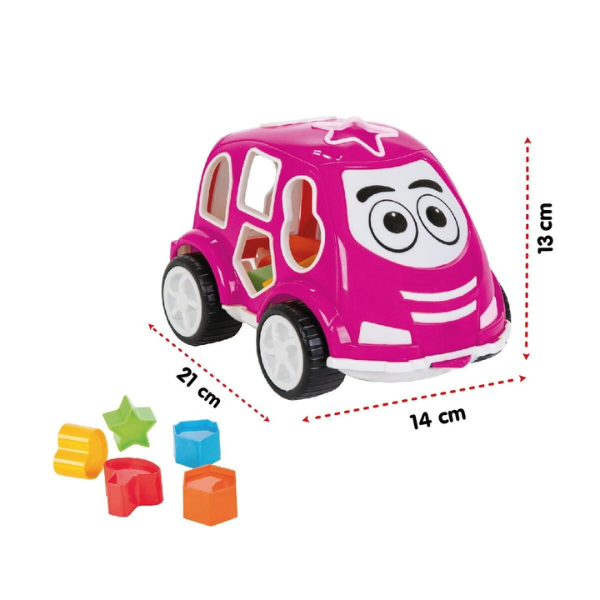 Mașină de sortare cu forme geometrice, roz