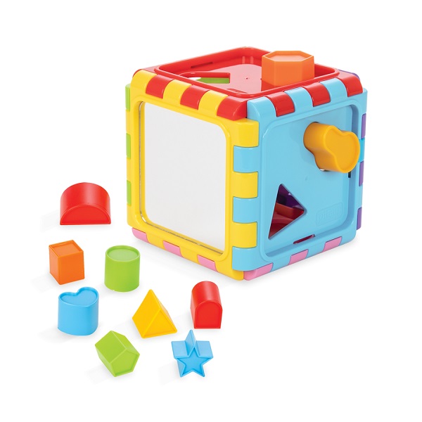Cub de sortare cu forme geometrice, cu oglindă