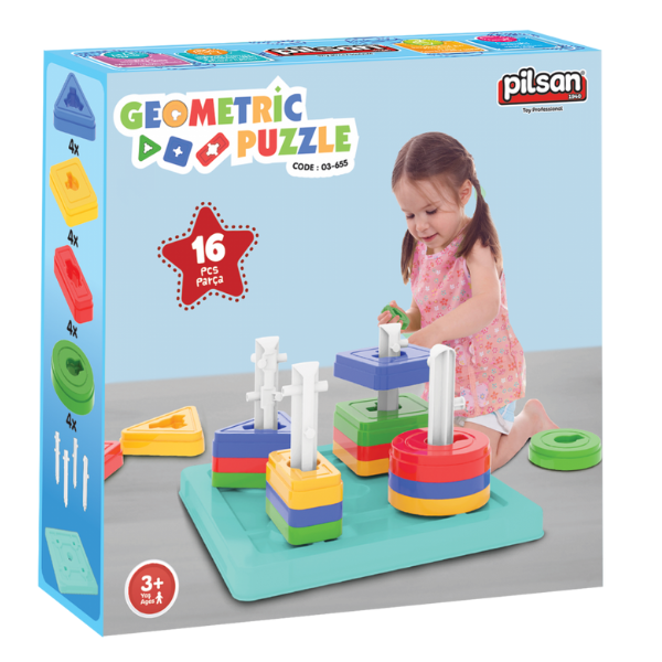 Joc educativ geometric, 16 elem.