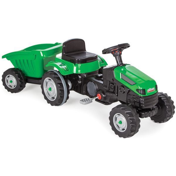 Tractor cu remorca ACTIVE, roșu/verde