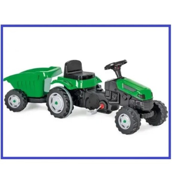 Tractor cu remorca ACTIVE, roșu/verde