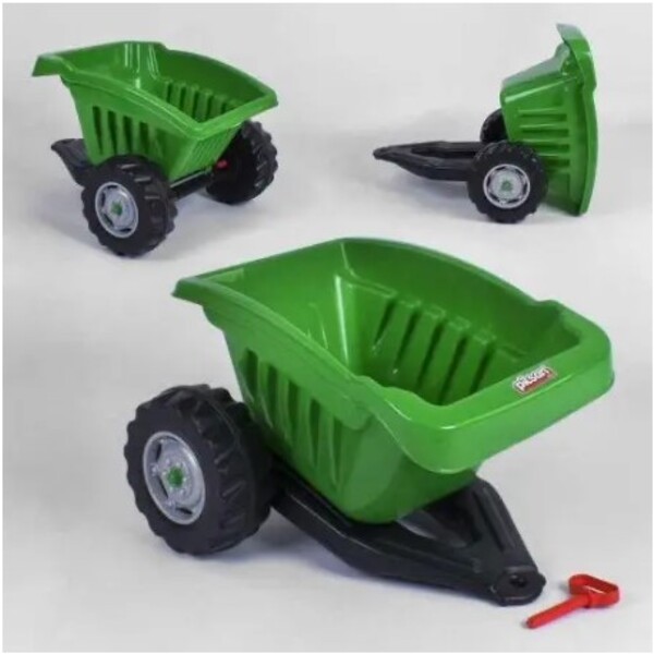 Tractor cu remorca ACTIVE, roșu/verde