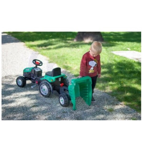 Tractor cu remorca ACTIVE, roșu/verde