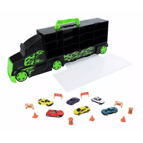 Camion-transportator Teamsterz "Metro City" cu 6 mașinuțe
