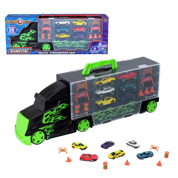 Camion-transportator Teamsterz "Metro City" cu 6 mașinuțe