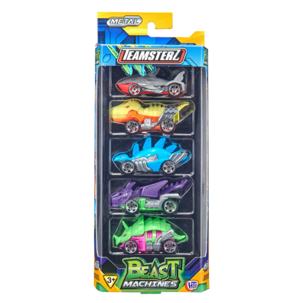 Set de 5 mașini Teamsterz Beast Machines Die-Cast, (as.)