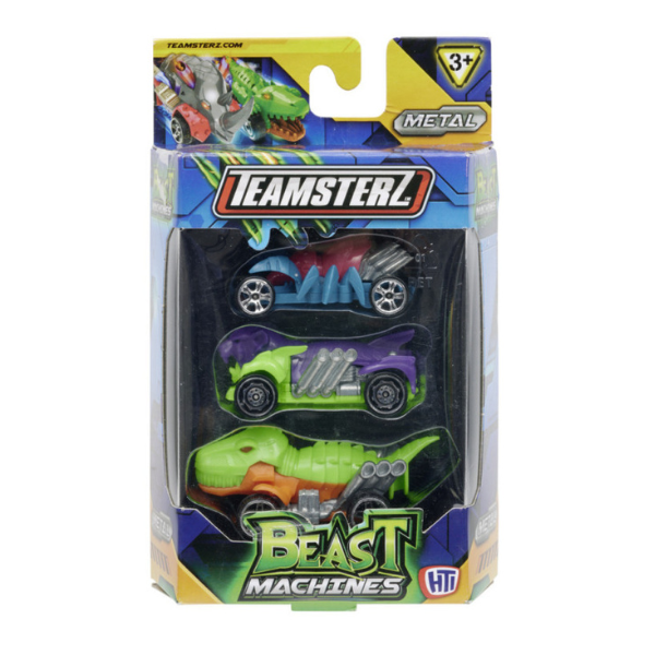 Set de 3 mașini Teamsterz Beast Machines Die-Cast, (as.)