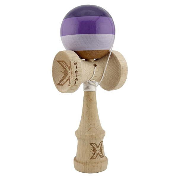 "Kendama Flippy X Original", профессиональная, Металлический Подшипник, веревка 55 см, сверхлипкая, большие чашки, 7 х 6 х 18 см, фиолетово-сиреневая