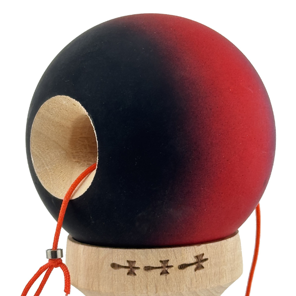 "Kendama X Original", Profesionala, Flippy, Rulment Metalic, Ața 55 cm, Cupe Mari, 7 х 6 х 18 cm, gradient mov-roșu