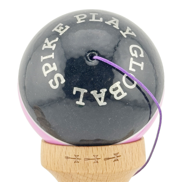 «Kendama Royal Spike X Original», profesională, rulment metalic, ața 55 cm, ultra aderent, 7 x 6 x 18 cm, negru-roz-alb