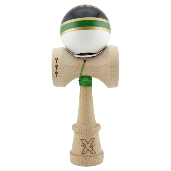 «Kendama Royal Spike X Original», profesională, rulment metalic, ața 62/65 cm, ultra aderent, King Size 7.5 x 6 x 18 cm, inel verde