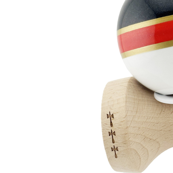 "Kendama X Original: Royal Spike", Profesionala, Flippy, Rulment Metalic, Ața 62/65 cm, Cupe Mari, 7.5 х 6 х 18 cm, inel roșu