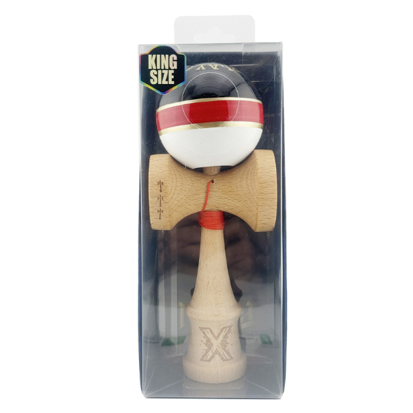 "Kendama X Original: Royal Spike", Profesionala, Flippy, Rulment Metalic, Ața 62/65 cm, Cupe Mari, 7.5 х 6 х 18 cm, inel roșu