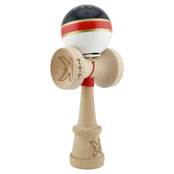 "Kendama X Original: Royal Spike", Profesionala, Flippy, Rulment Metalic, Ața 62/65 cm, Cupe Mari, 7.5 х 6 х 18 cm, inel roșu