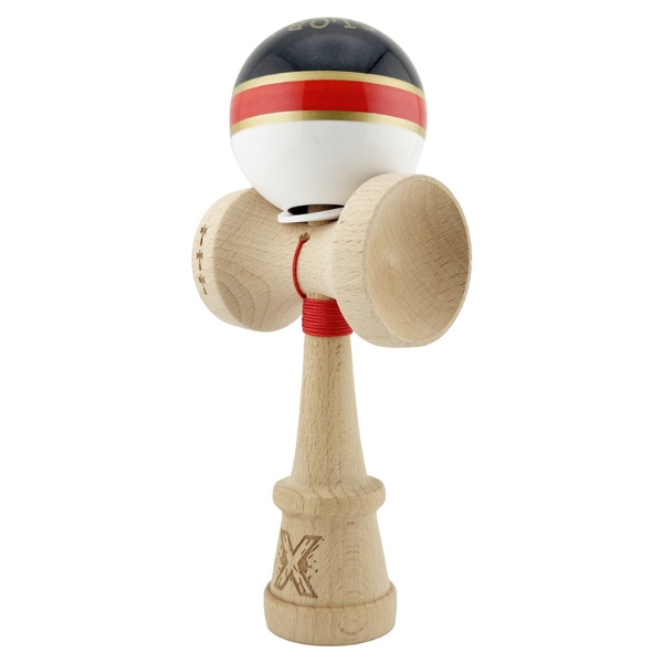 "Kendama X Original: Royal Spike", Profesionala, Flippy, Rulment Metalic, Ața 62/65 cm, Cupe Mari, 7.5 х 6 х 18 cm, inel roșu
