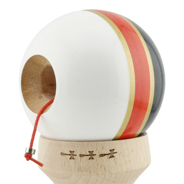 "Kendama X Original: Royal Spike", Profesionala, Flippy, Rulment Metalic, Ața 62/65 cm, Cupe Mari, 7.5 х 6 х 18 cm, inel roșu