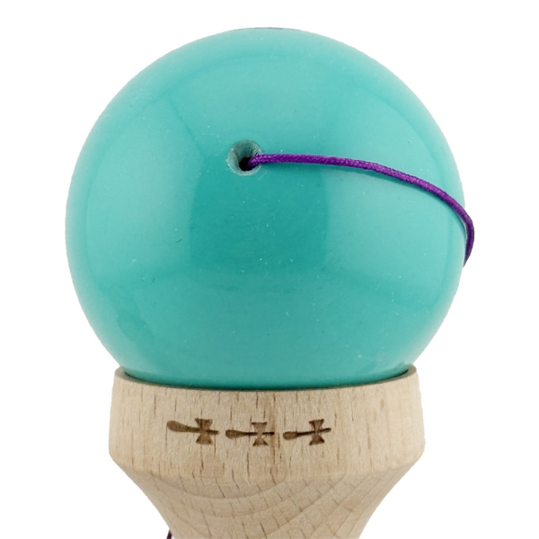 «Kendama Super Sticky X Original», rulment metalic, ața 62/65 cm, King size 7.5 x 6 x 18 cm, „Maimuță", turcoaz