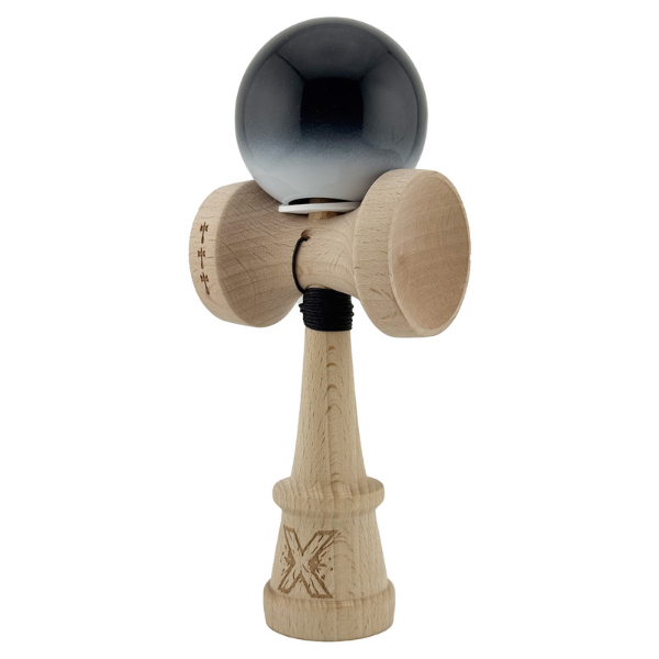 «Kendama Super Sticky X Original», rulment metalic, ața 62/65 cm, King size 7.5 x 6 x 18 cm, „Yin-Yang, finisaj lucios”