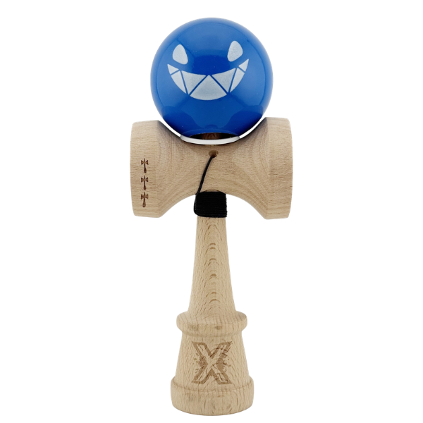 «Kendama Super Sticky X Original», rulment metalic, ața 62/65 cm, King size 7.5 x 6 x 18 cm, "Crazy Smile"