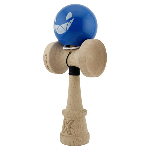 «Kendama Super Sticky X Original», rulment metalic, ața 62/65 cm, King size 7.5 x 6 x 18 cm, "Crazy Smile"