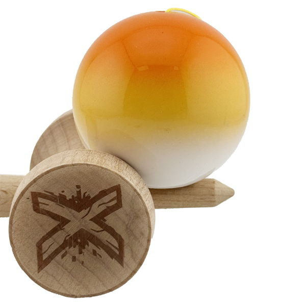«Kendama Super Sticky X Original», rulment metalic, ața 62/65 cm, King size 7.5 x 6 x 18 cm, „Gradient portocaliu"