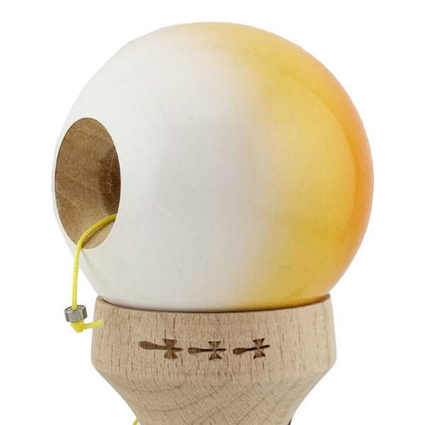 «Kendama Super Sticky X Original», rulment metalic, ața 62/65 cm, King size 7.5 x 6 x 18 cm, „Gradient portocaliu"