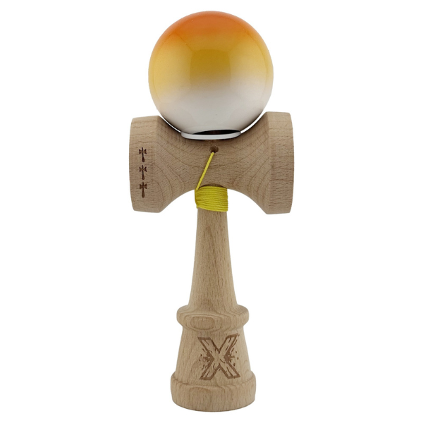 «Kendama Super Sticky X Original», rulment metalic, ața 62/65 cm, King size 7.5 x 6 x 18 cm, „Gradient portocaliu"