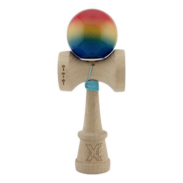 «Kendama Super Sticky X Original», rulment metalic, ața 62/65 cm, King size 7.5 x 6 x 18 cm, „Gradient"