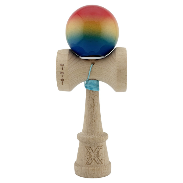 «Kendama Super Sticky X Original», rulment metalic, ața 62/65 cm, King size 7.5 x 6 x 18 cm, „Gradient"
