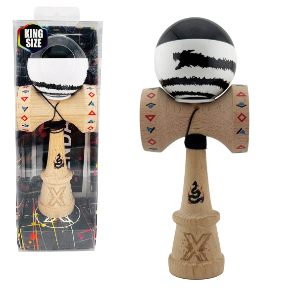 «Kendama Super Sticky X Original», rulment metalic, ața 62/65 cm, King size 7.5 x 6 x 18 cm, „Dragon"