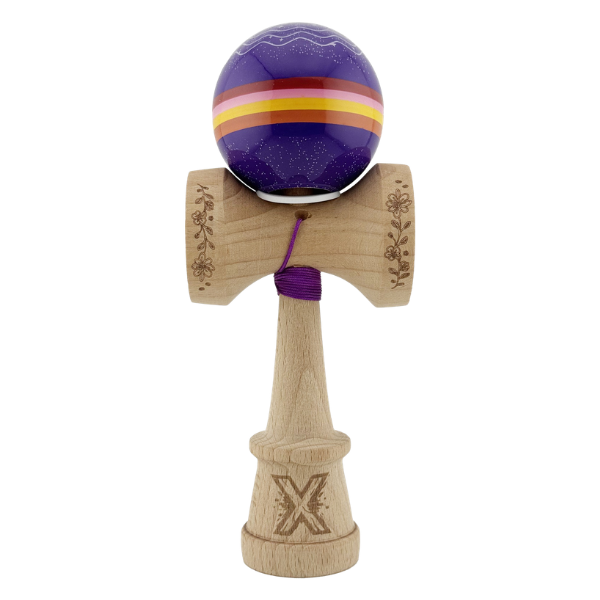 «Kendama Super Sticky X Original», rulment metalic, ața 62/65 cm, King size 7.5 x 6 x 18 cm, „Cer înstelat”