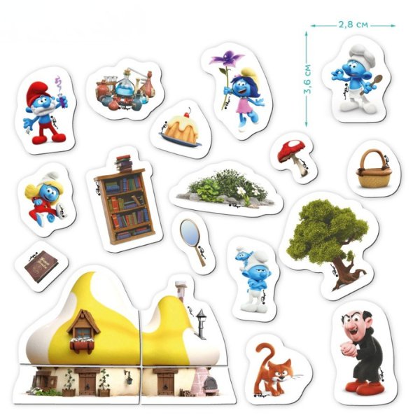 Магнитная игра "Дом мечты", серия Смурфики, 20 элем.