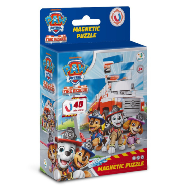 Puzzle magnetic "Pompierii", seria Patrula cățelușilor, 40 elem.