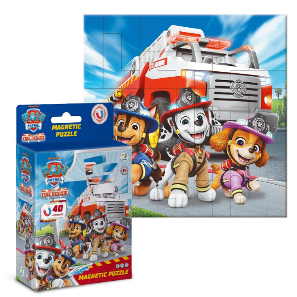 Puzzle magnetic "Pompierii", seria Patrula cățelușilor, 40 elem.