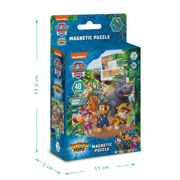 Puzzle magnetic "Junglă", seria Patrula cățelușilor, 40 elem.