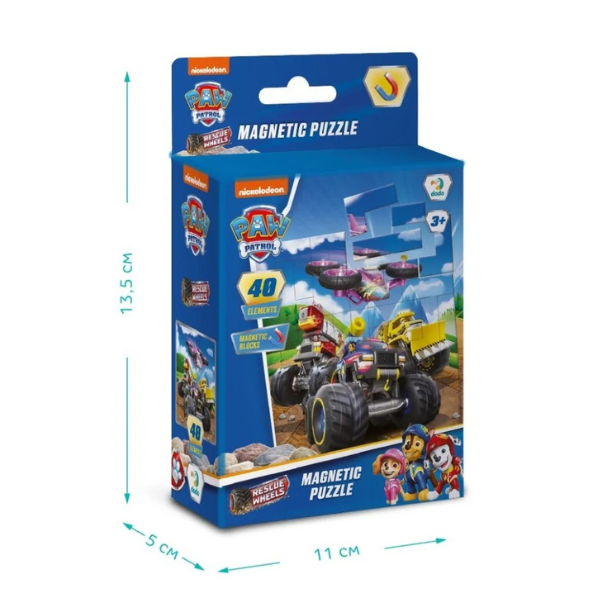 Puzzle magnetic "Rescue Wheels", seria Patrula cățelușilor, 40 elem.
